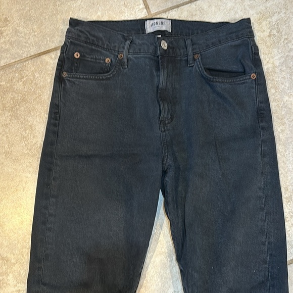 AGOLDE Toni Mid-Rise Slim Straight Jeans 26 Washed Black - Picture 6 of 9